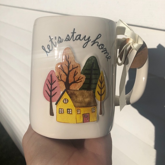 NWT Rae Dunn Fall Mug "Let's Stay Home" - Picture 1 of 5
